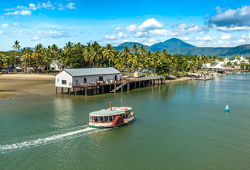 Paddle boat heading into Port Douglas, Australia.