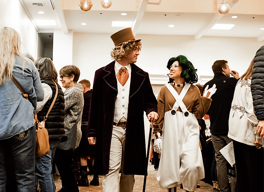 A Wonka and an Oompa Loompa at the Oregon Chocolate Festival. Photo credit: Ashland Hills Hotel & Suites.