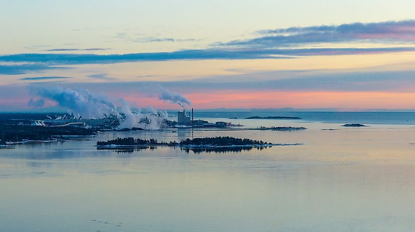 The frozen lake of Vänern