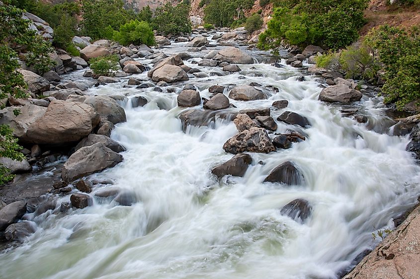 Long Exposure of rapids on the Kern River in Kernville, California.