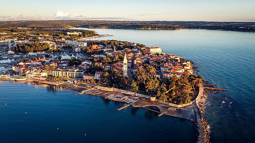 Novigrad, Istria, aerial view, Croatia. Via Shutterstock / pymata.