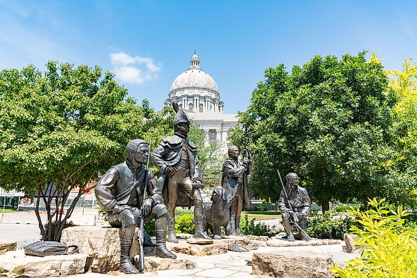 Lewis and Clark Monument in Jefferson City, Missouri.