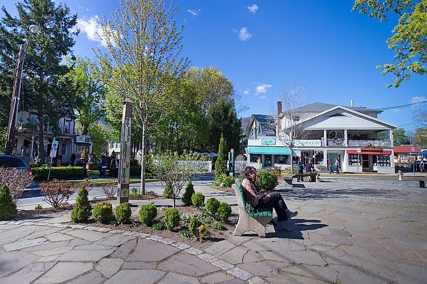Town center at Woodstock, New York, in the Catskill Mountains 