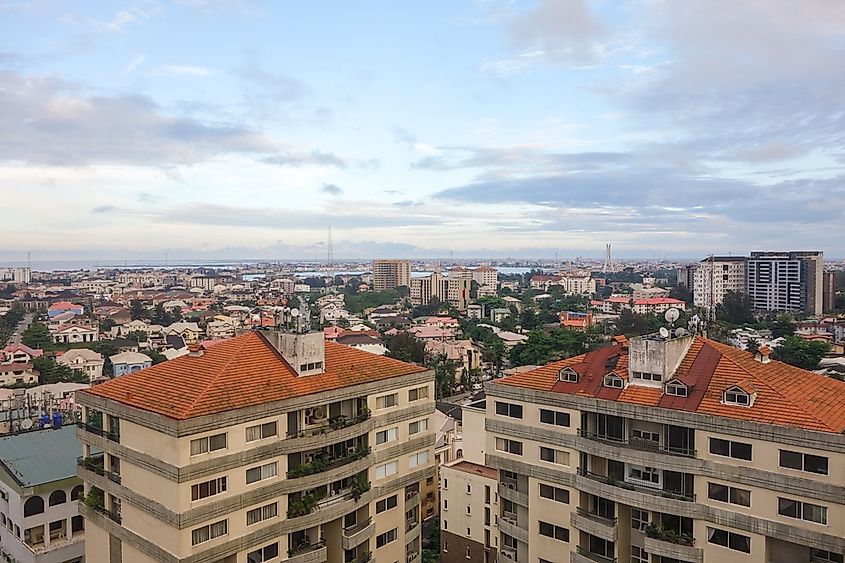 Lagos, the capital of Nigeria and one of the largest cities in the world by population.