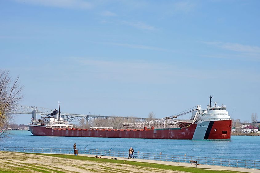 Marine Traffic on St. Clair River in Port Huron, Michigan