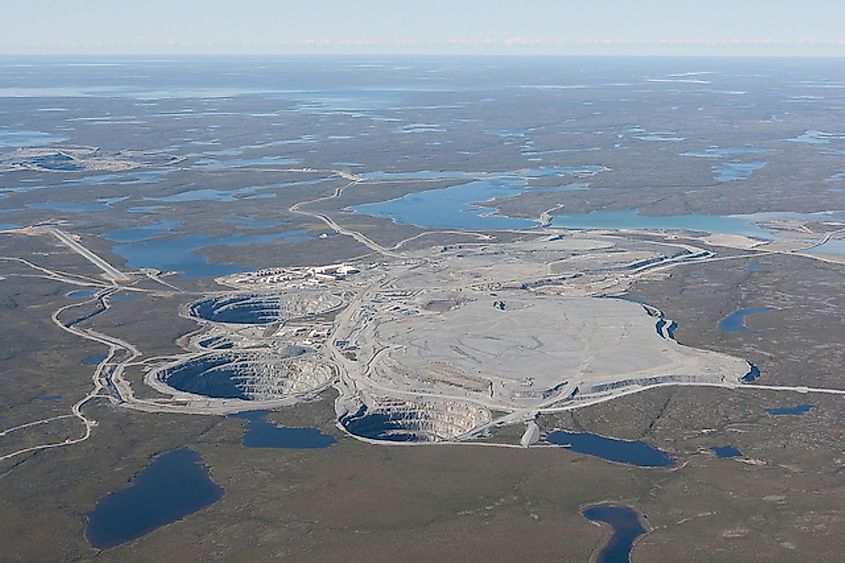 Aerial view of Ekati Diamond Mine in Northwest Territories, Canada