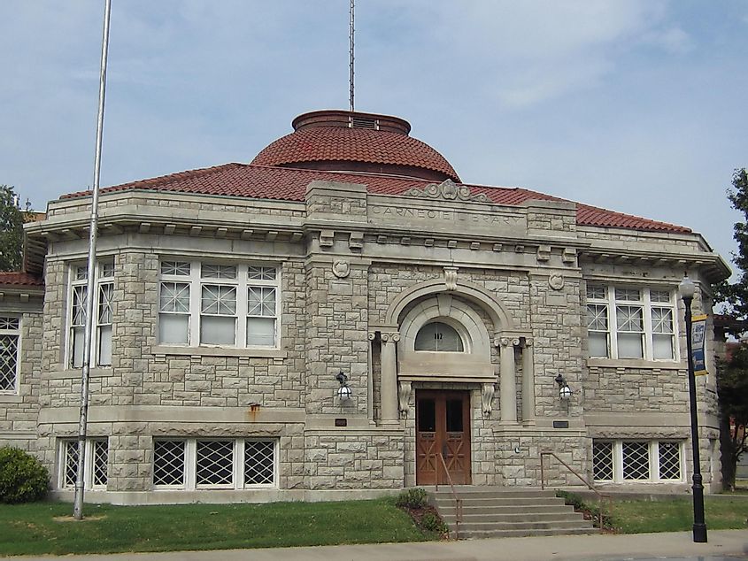 Former public library building in Parsons, Kansas, funded by Andrew Carnegie.