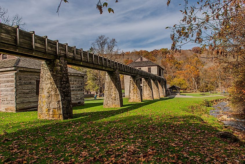 Spring Mill State Park in Mitchell, Indiana. Editorial credit: Denny Riffert / Shutterstock.com