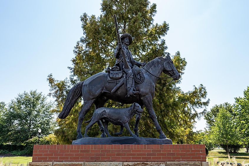 Into the Territories" by Harold T Holden is a statue of Bass Reeves, a former slave and one of the first black US Deputy Marshals west of the Mississippi.