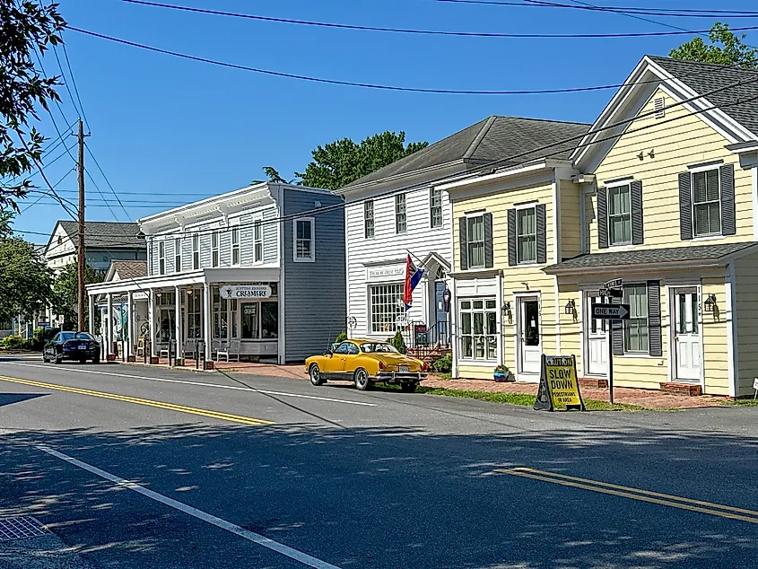 South Morris Street in the town of Oxford, Maryland.