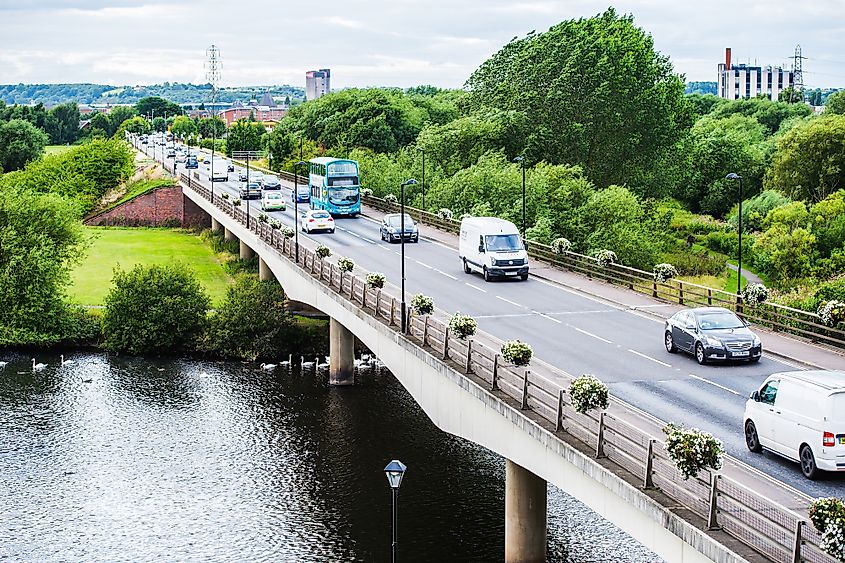 St Peter's Bridge over River Trent.