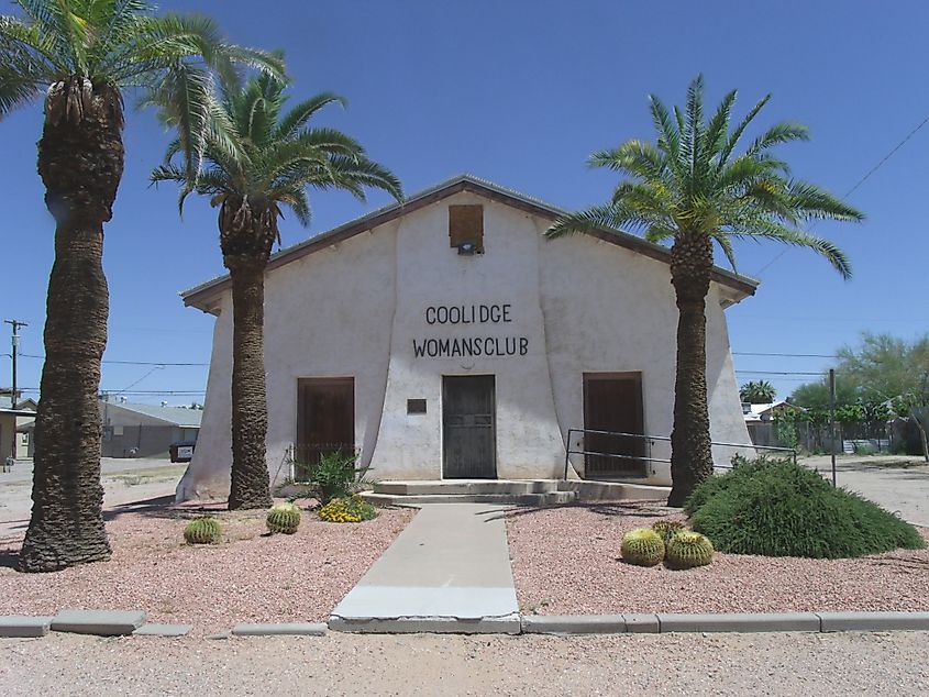 Coolidge Woman's Club (Building) was built in 1925 and is located at 240 W. Pinkley Ave., Coolidge, Arizona
