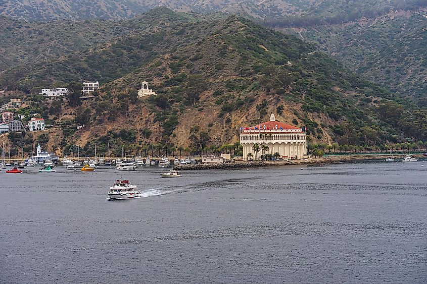 Avalon Harbor on Santa Catalina Island, California in winter