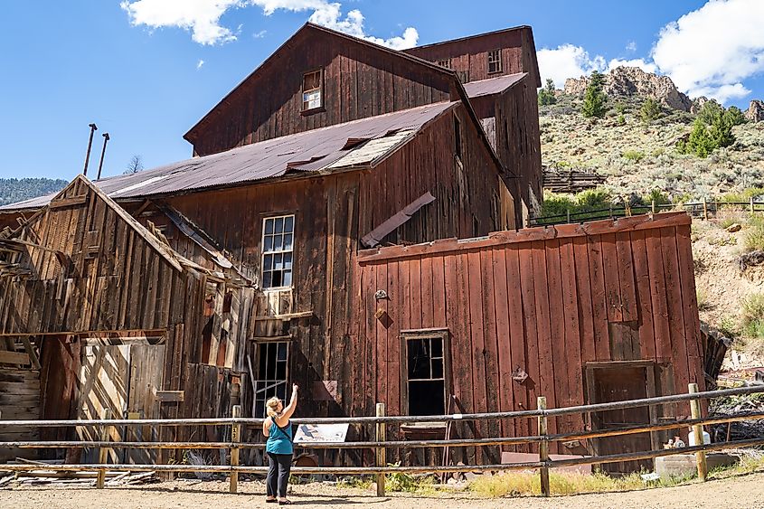 Old mining ghost town of Bayhorse, Idaho, in the Salmon-Challis National Forest.