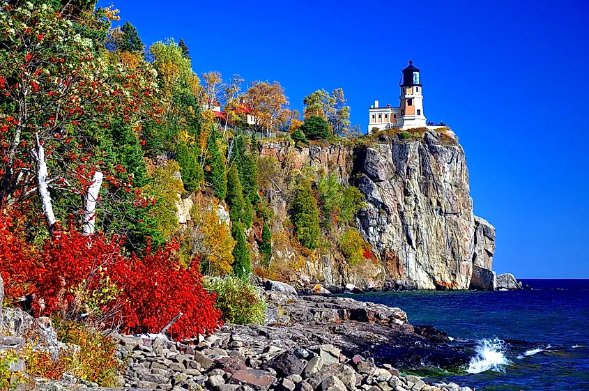 View of Split Rock Lighthouse near the North Shore Scenic Drive.