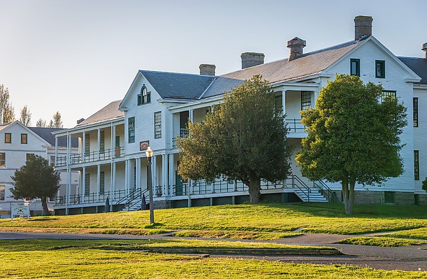 Fort Worden Historical State Park in Port Townsend, Washington State, USA.
