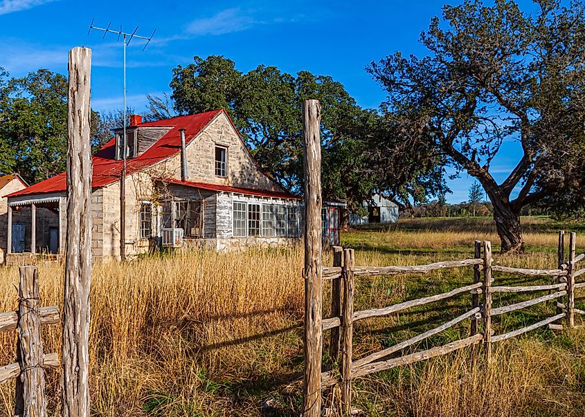 Old Farm House at Hill Country Ranch, Fredericksburg, Texas.