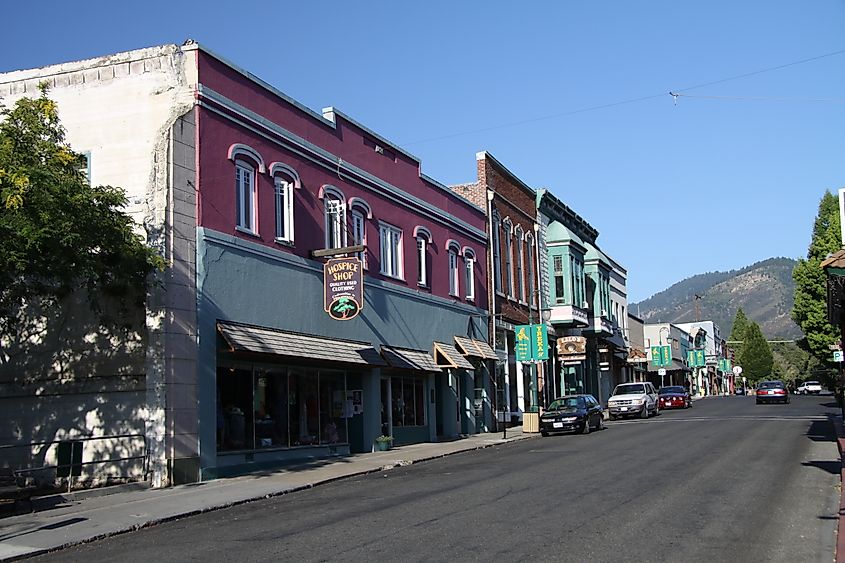 Buildings in downtown Yreka, California.