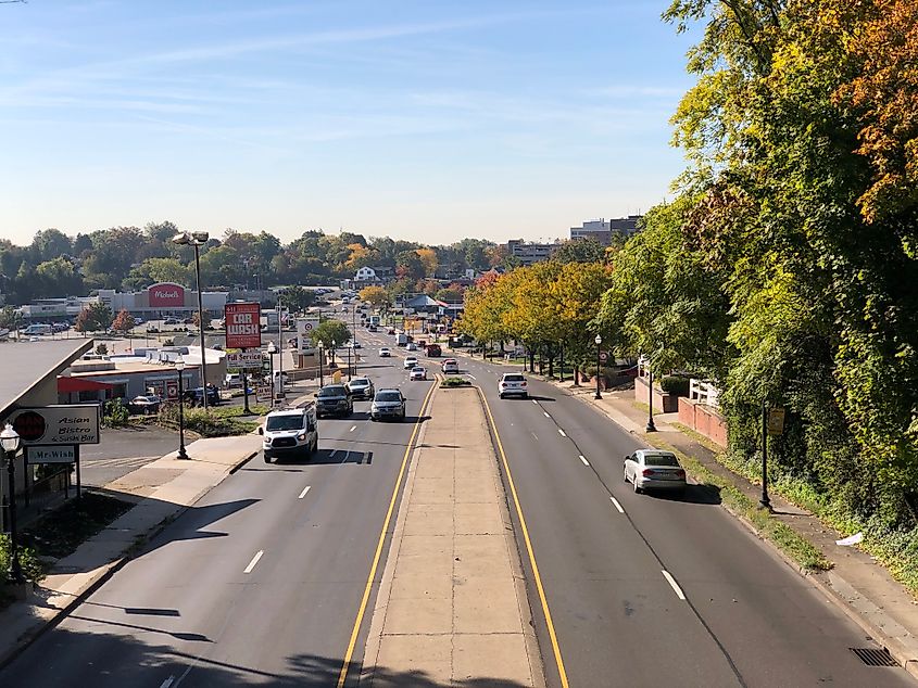 PA 611 southbound in Abington Township, Pennsylvania