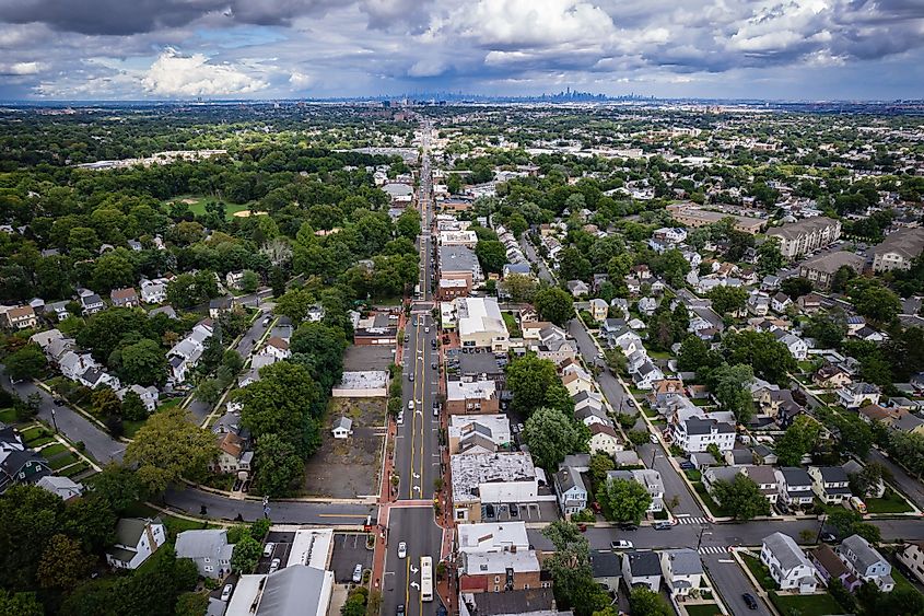 Aerial view of Maplewood, New Jersey