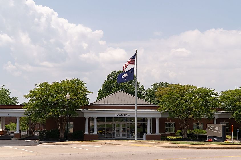 Fort Mill Town Hall in downtown Fort Mill, South Carolina