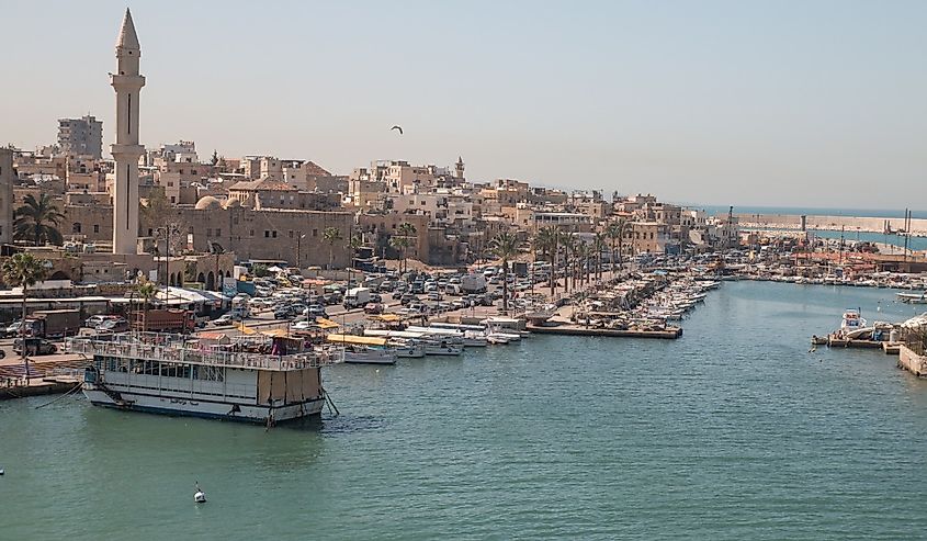 View of Sidon Coastline, Lebanon