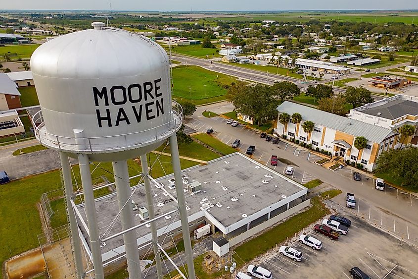Moore Haven water tower aerial drone inspection