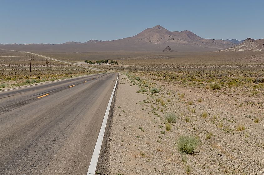 Red Peak and Saulsbury Wash Rest Area on U.S. Route 6 between Tonopah and Warm Springs in Nye County, Nevada.