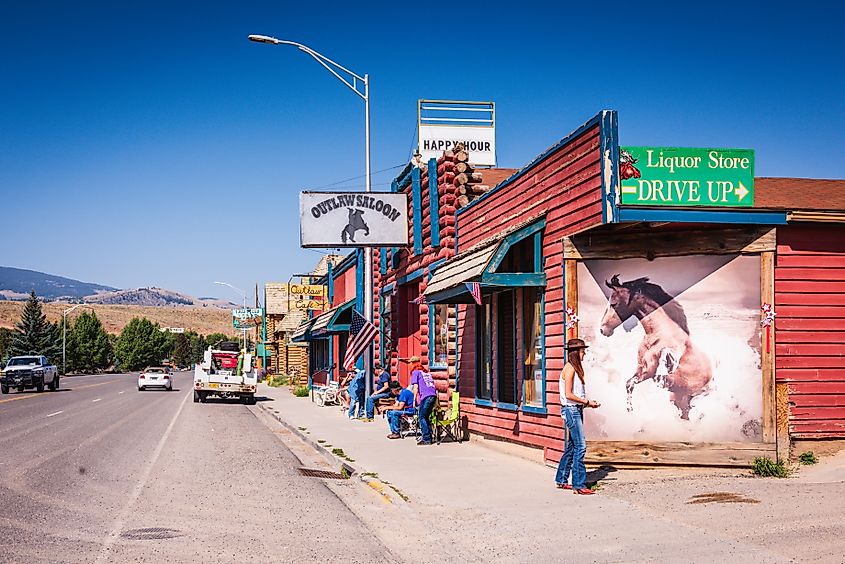 Exterior of the Outlaw Saloon in Dubois, Wyoming