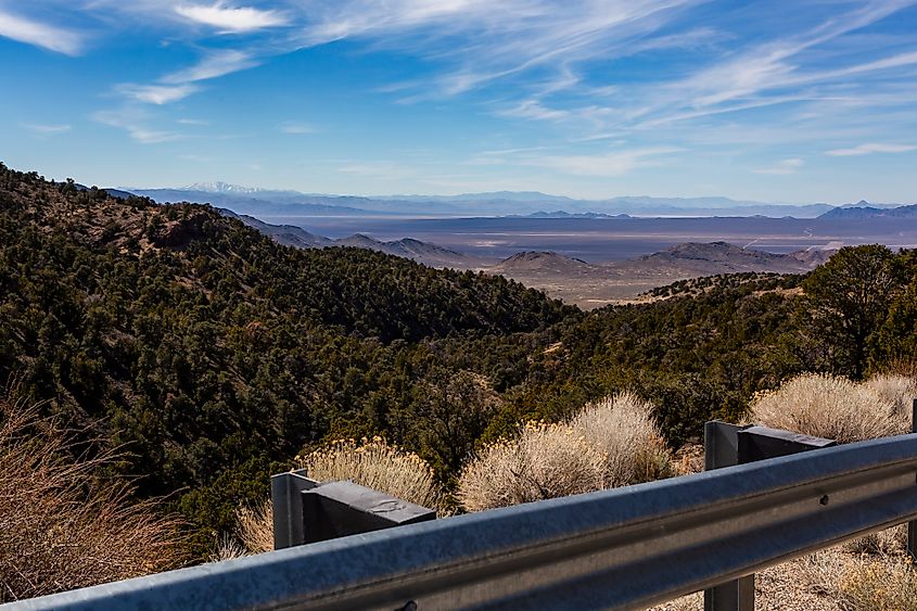Humboldt-Toiyabe National Forest overlook in badlands in Nevada