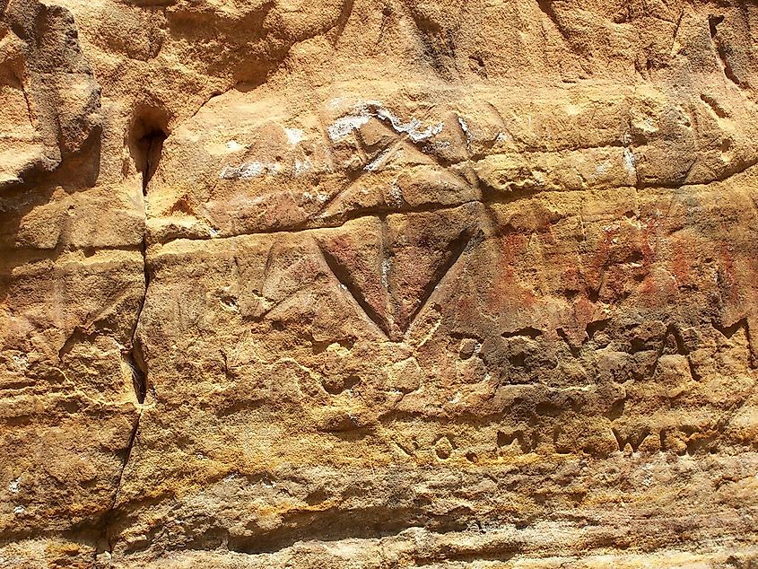 Looking north at Roche-a-Cri Petroglyphs at the Roche-a-Cri State Park north of Friendship, Wisconsin.