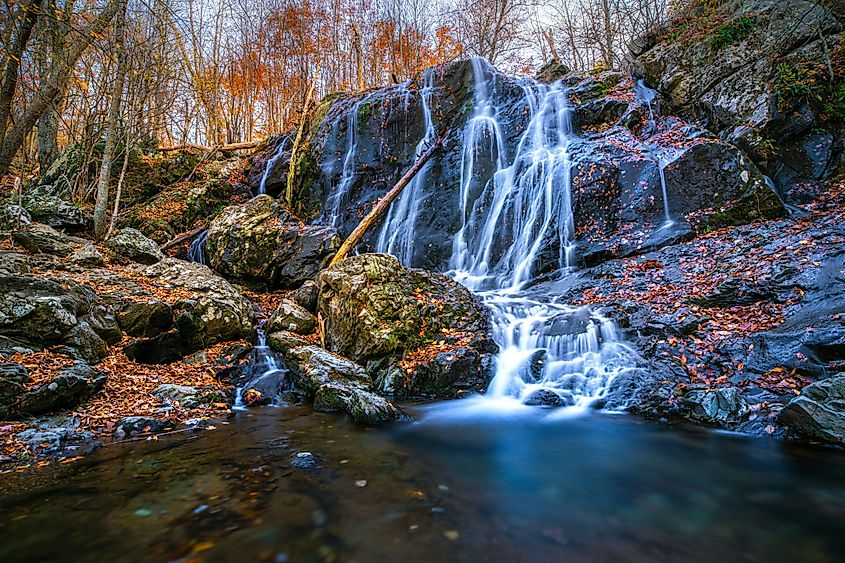Waterfall at Dark Hollow Falls, Shenandoah National Park, Virginia.