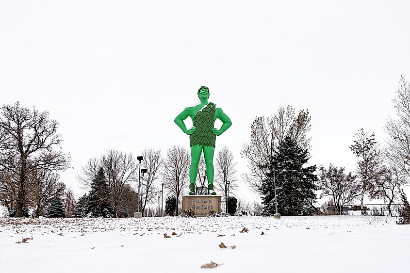 Jolly Green Giant Statue in Blue Earth, Minnesota.