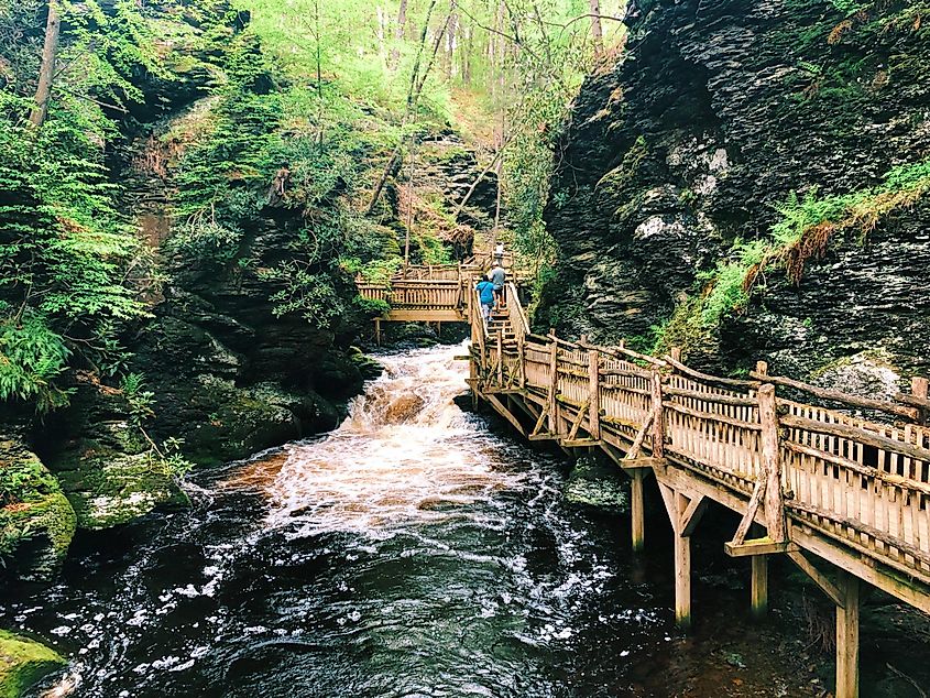 Walkway to the famous Bushkill Falls, Pennsylvania