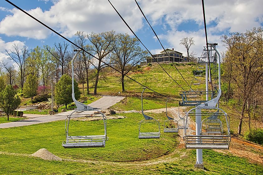 Grafton SkyTour Cable Car Ride in Illinois, USA.