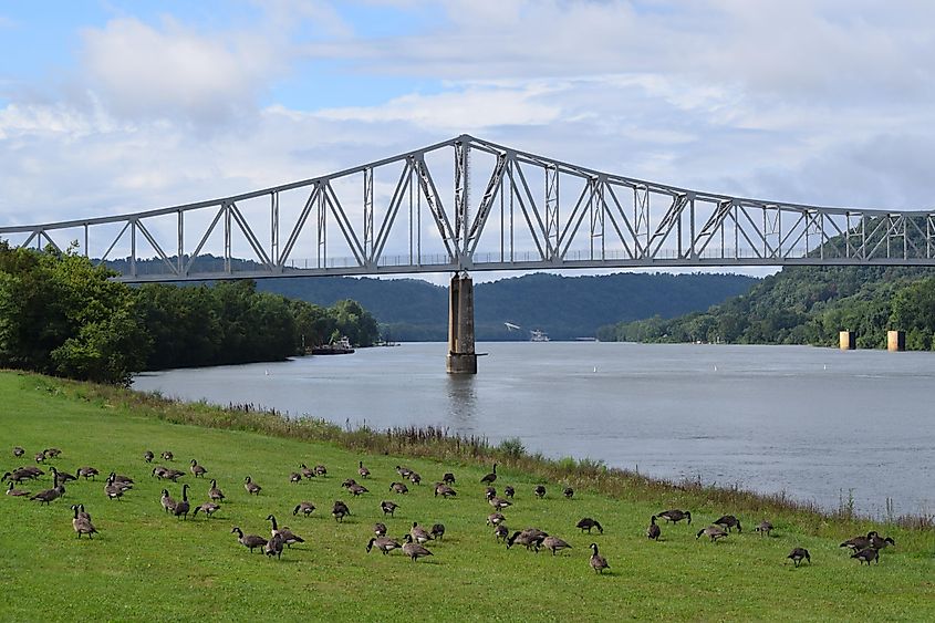 Bridge over the Ohio River in New Martinsville, West Virginia.