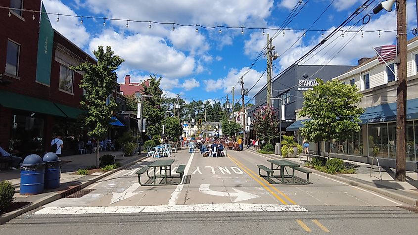 Main Street in downtown Millburn, New Jersey