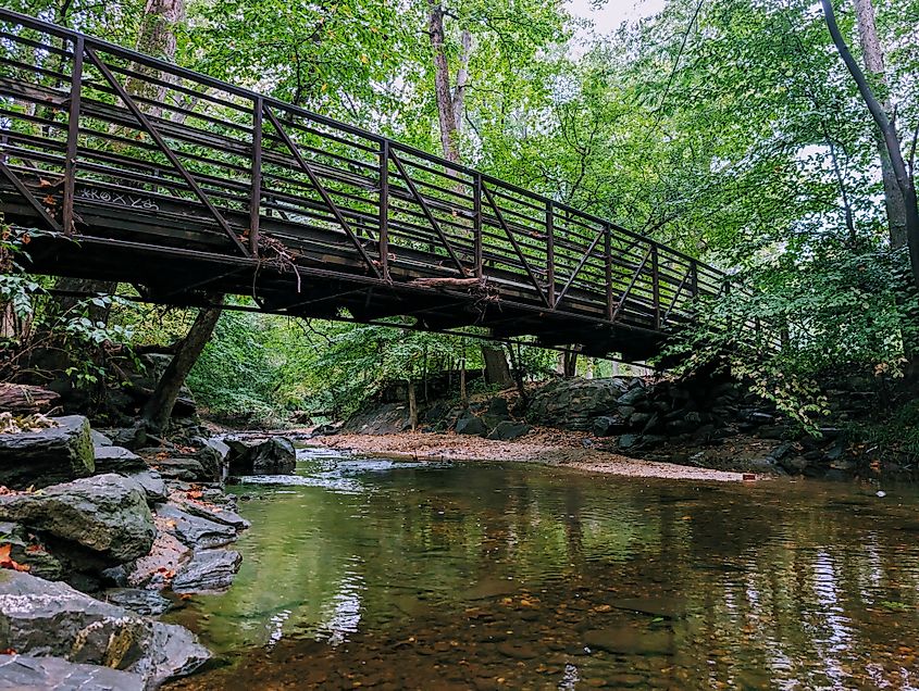 Footbridge over Sligo Creek in Takoma Park, Maryland