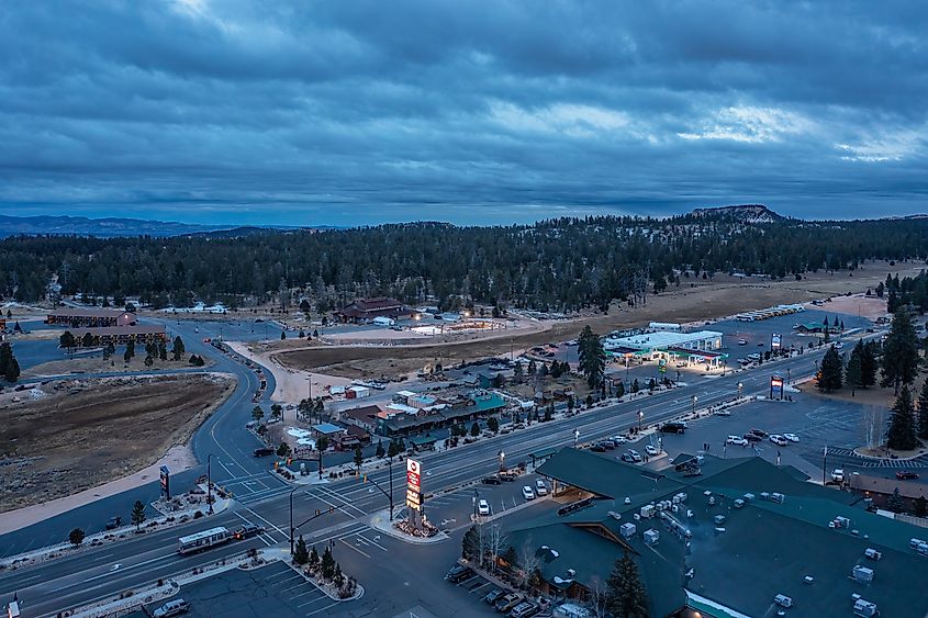 Bryce Canyon City, aerial view