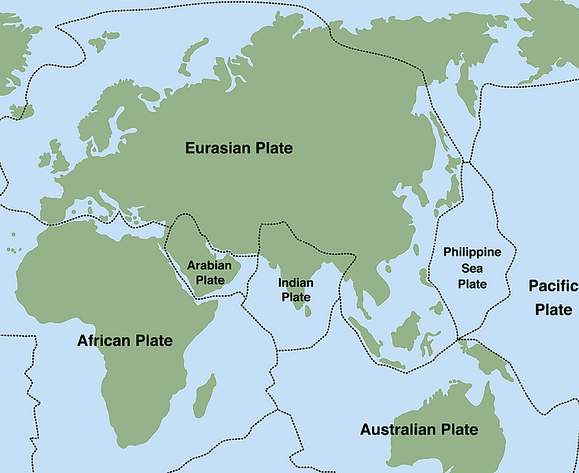 Tectonic plate map