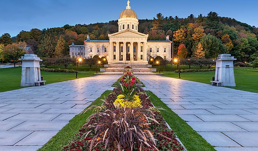 The Vermont State House in Montpelier, Vermont, USA.