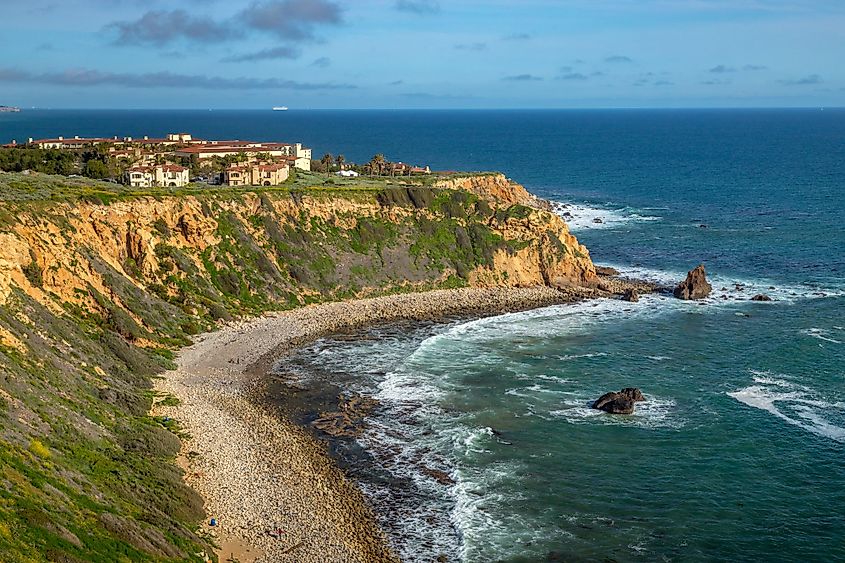 Beautiful view of the steep Pelican Cove cliffs.