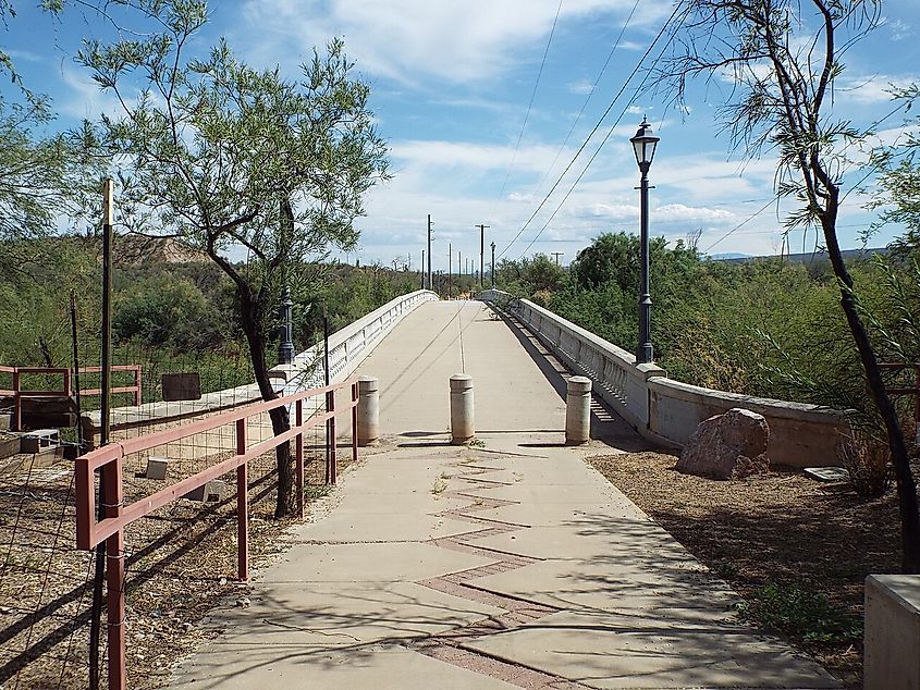The Winkelman Luten Bridge built in 1916 in Winkelman, Arizona