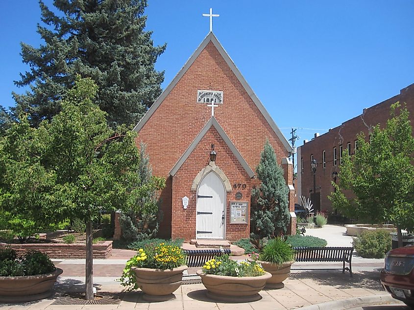 Former St. Stephen's Church now houses the St. Vrain Historical Society in Longmont, Colorado