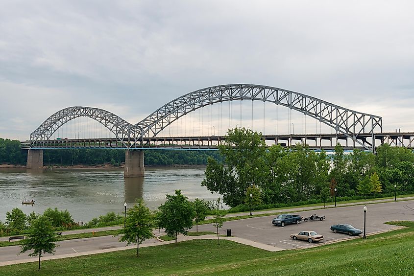 Bridge over the Ohio River, New Albany, Indiana.