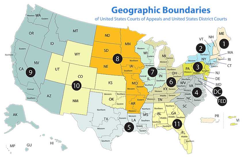 Map of court of appeals