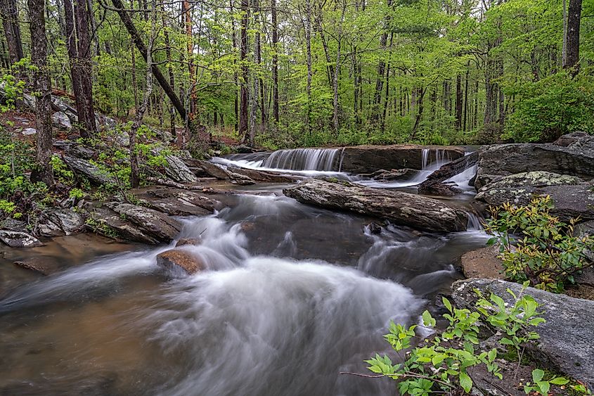 A waterfall in the wilderness of the Cheaha State Park, Alabama.