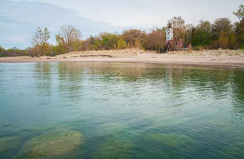 View of Lake Erie at Presque Isle State Park.