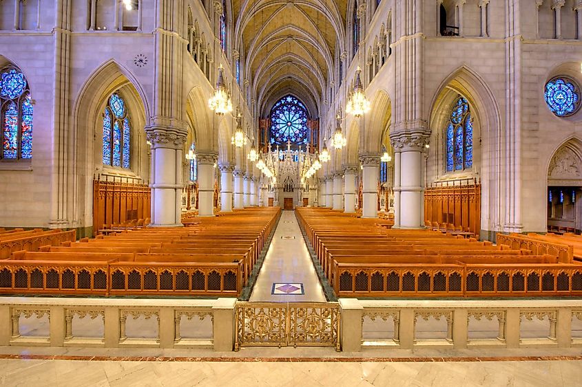 Inside view of the Cathedral Basilica of the Sacred Heart.