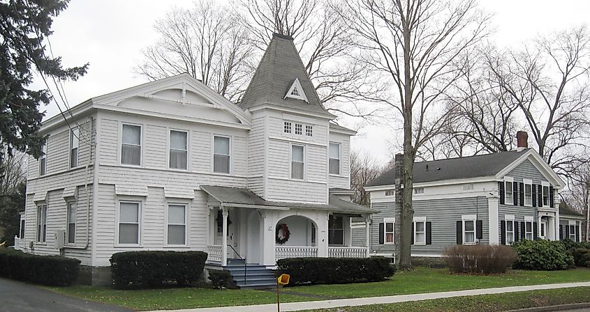 Homes in Dryden's historic district, New York.